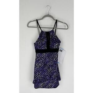 A Shore Fit Thigh Solution Swim Dress Womens Size 8 Purple New Bathing Suit
